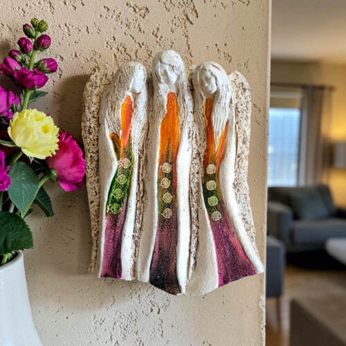 Anioły Wiara Nadzieja Miłość - Art -  28 x 20 cm figurka dekoracyjna gipsowa