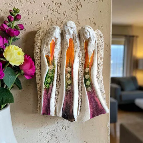 Anioły Wiara Nadzieja Miłość - Art -  28 x 20 cm figurka dekoracyjna gipsowa