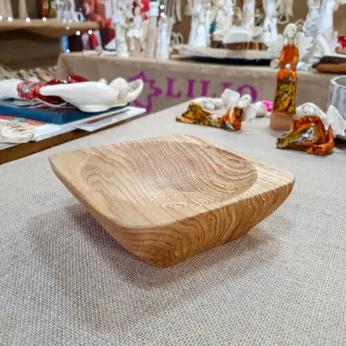 Misa drewniana unikat dąb -  22 x 22 cm ozdoba z drewna ręcznie robiona