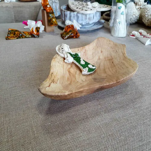 Misa drewniana unikat orzech -  43 x 26 cm ozdoba z drewna ręcznie robiona