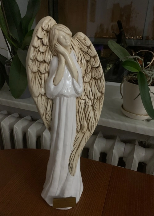 Duży Anioł na I Komunię z grawerem - personalizowany prezent