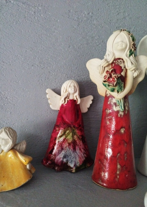 Anioł Monica Art Leaf -  18 x 10 cm figurka dekoracyjna gipsowa