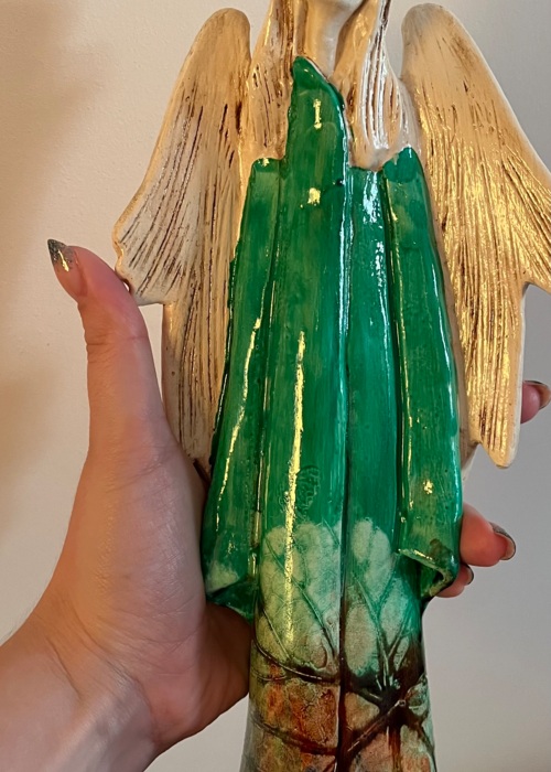 Anioł Julia Art Leaf -  27 x 14 cm figurka dekoracyjna gipsowa