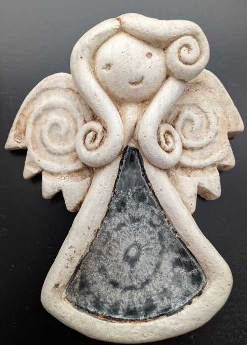 Liolinka Niunia - szara -  10 x 7 cm figurka dekoracyjna gipsowa