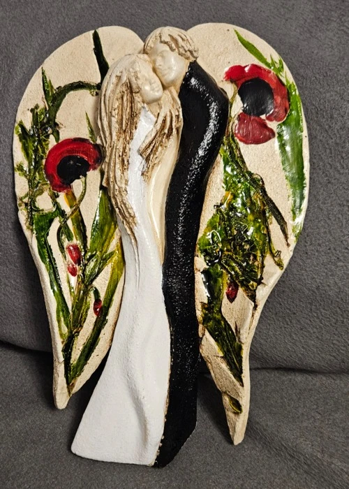 Kochające Anioły - wiszące mix 2 -  35 x 21 cm figurka dekoracyjna gipsowa