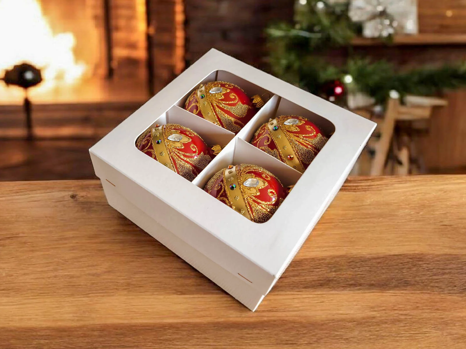 Bombki Królewskie złote na szafirowej porcelanie