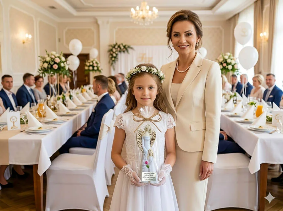 Prezent na I Komunię od matki chrzestnej - figurka Hannah & Eveline